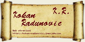 Kokan Radunović vizit kartica